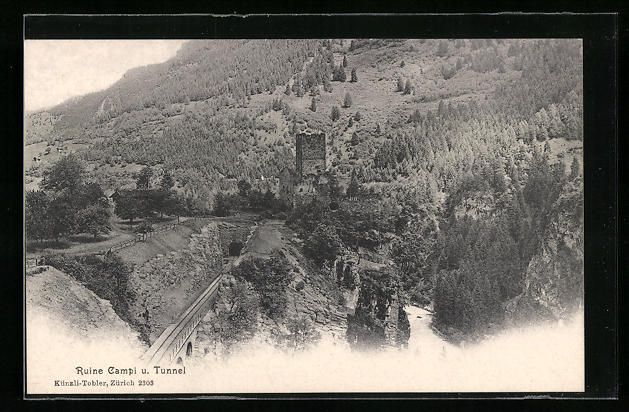 Cartes postales: Sils, Ruine Campi und Eisenbahn-Tunnel – D'occasion à Berlin par bartko-reher