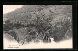 Sils, Ruine Campi und Eisenbahn-Tunnel
