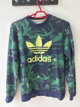 Adidas sweat-shirt camouflage vert bleu taille 152