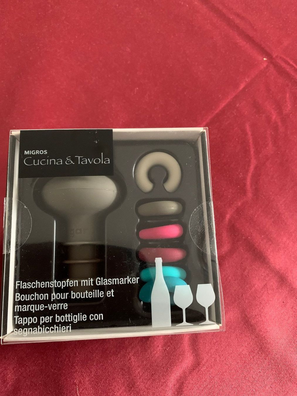 Apribottiglie & Tappi per chiusura: Flaschenstopfen mit Glasmarker – Nuovo e nell'imballaggio originale da St. Gallen venduto da Adwen