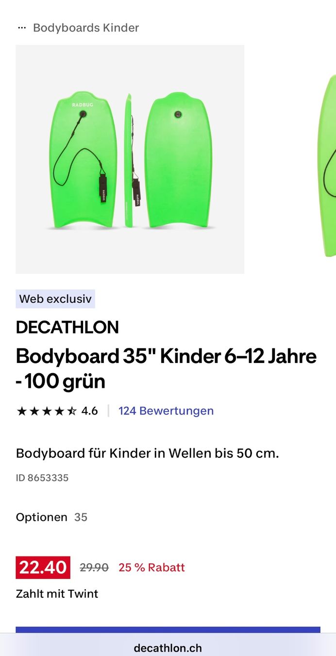 Tavole da surf e di nuoto: 2 Radbug Bodyboards – Usato da Schüpbach venduto da digase 1