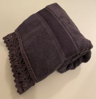Exklusive Frotteewäsche grau anthrazit 50 x 100 cm Spitze
