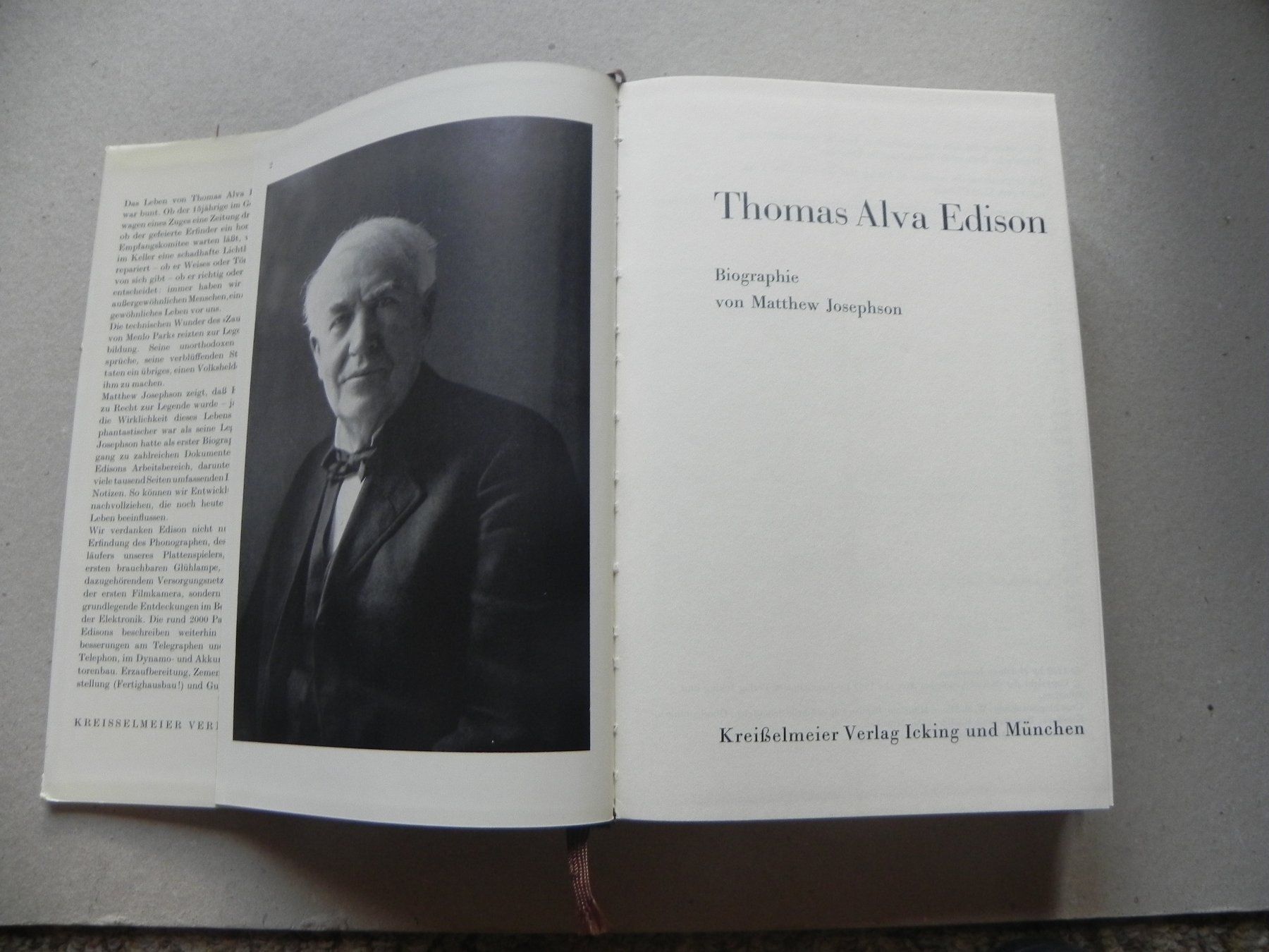 Libri: Buch Biographie Technik Erfinder Thomas A. Edison 1959 Abb. – Usato da Siebnen venduto da krimsie 1