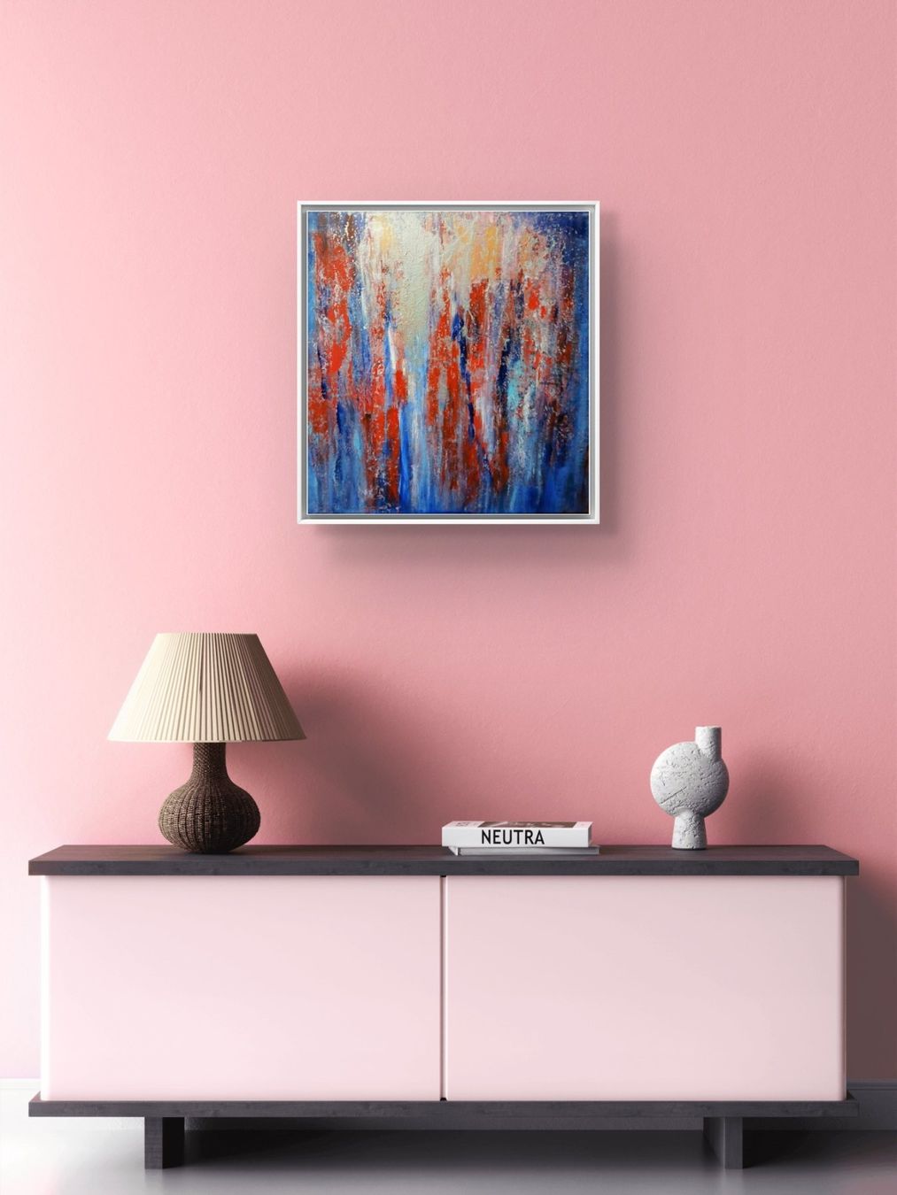 Gemälde: Originalgemälde, Blau mit Silber, Leinwand 40x40 cm – Neu und originalverpackt aus Beinwil am See von Superchance 4