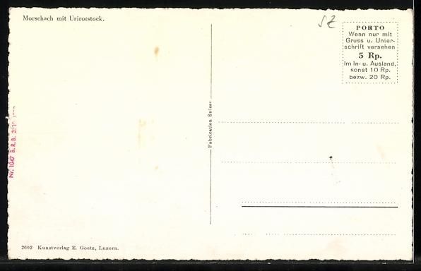 Cartoline postali: Morschach, Ortsansicht mit Urirotstock – Usato da Berlin venduto da bartko-reher 1