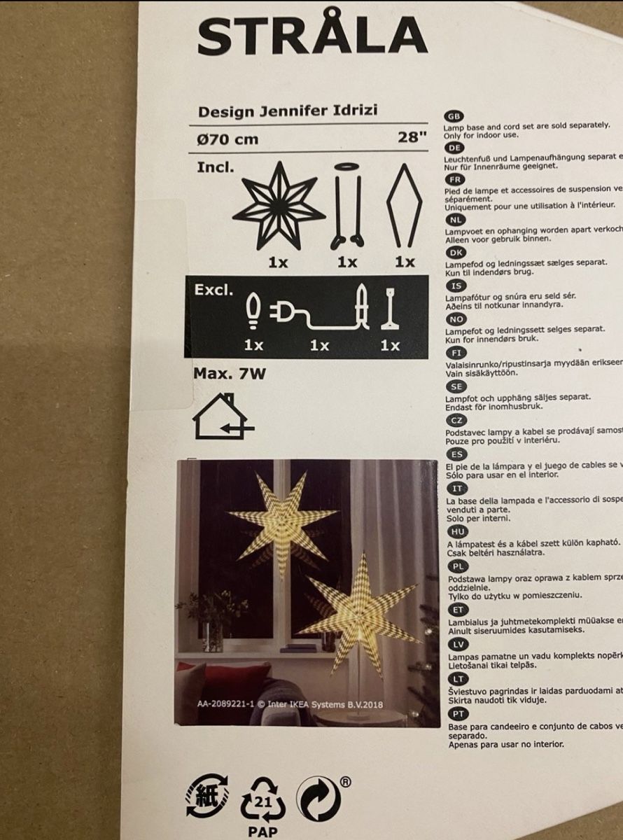 Ikea Tutte le decorazioni: IKEA Strala Weihnachtsstern – Nuovo e nell'imballaggio originale da Zürich venduto da zd_1965