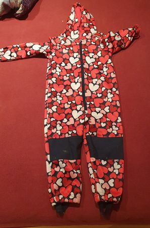 Overal mit Herzchen Gr. 98/104 warm gefüttert