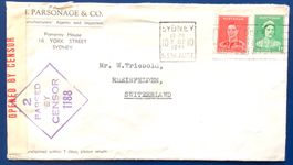 1941 Australien- Zensurbrief / Sydney - Rheinfelden