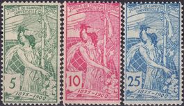 1900, 77A-79A (25 Jahre UPU) ungebraucht *, Kat: 160.-