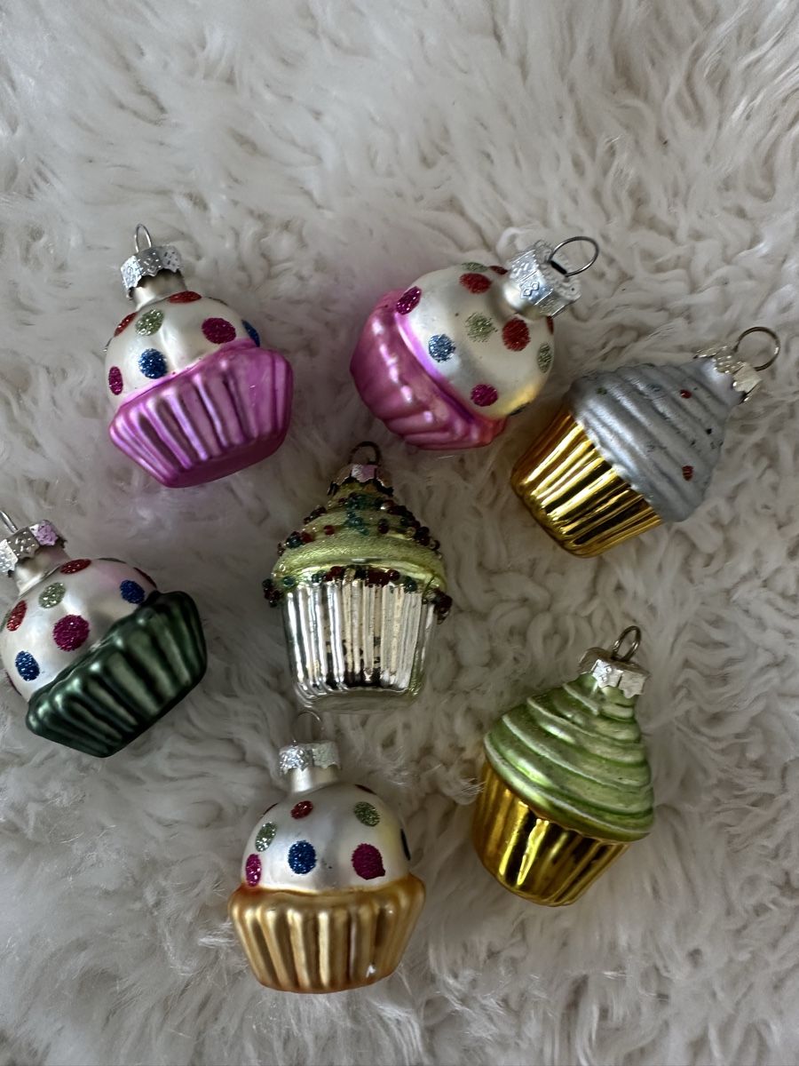 Tutte le decorazioni: Weihnachtskugeln, Cupcake Design, 7er Set, Vintage – Usato da Oberentfelden venduto da vilibrand 2