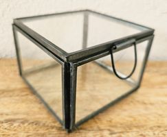 Glasbox Metall Schatulle Dekoration Aufbewahrung Box Dose