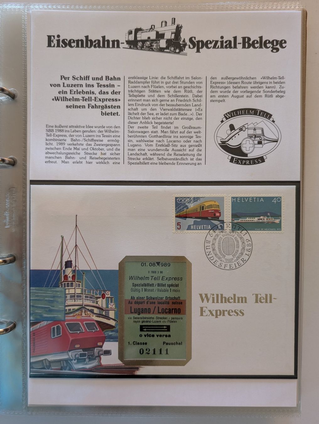 Tutti i francobolli: Briefmarken Luxus Sammlung Eisenbahn Schweiz und Internation – Usato da Steinmaur venduto da compura49 2
