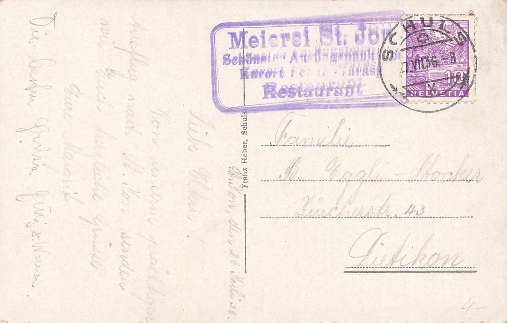 Ansichtskarten: St. John meierei – Gebraucht aus Biasca von Blenio71 1