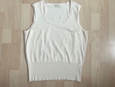 Repeat: Strick-Top aus Seide, creme-weiss, L 40 42