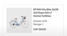 Damen hellblaues Fahrrad