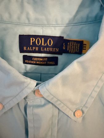 Camicia Polo Ralph Lauren azzurra Taglia L Custom Fit legger