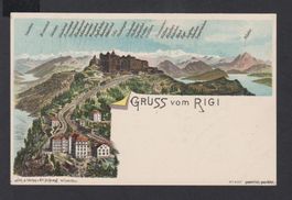 Rigi   -   alte Litho AK  um 1900