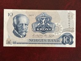 Billet de banque Norges Bank 10 Kroner Norvège 1977