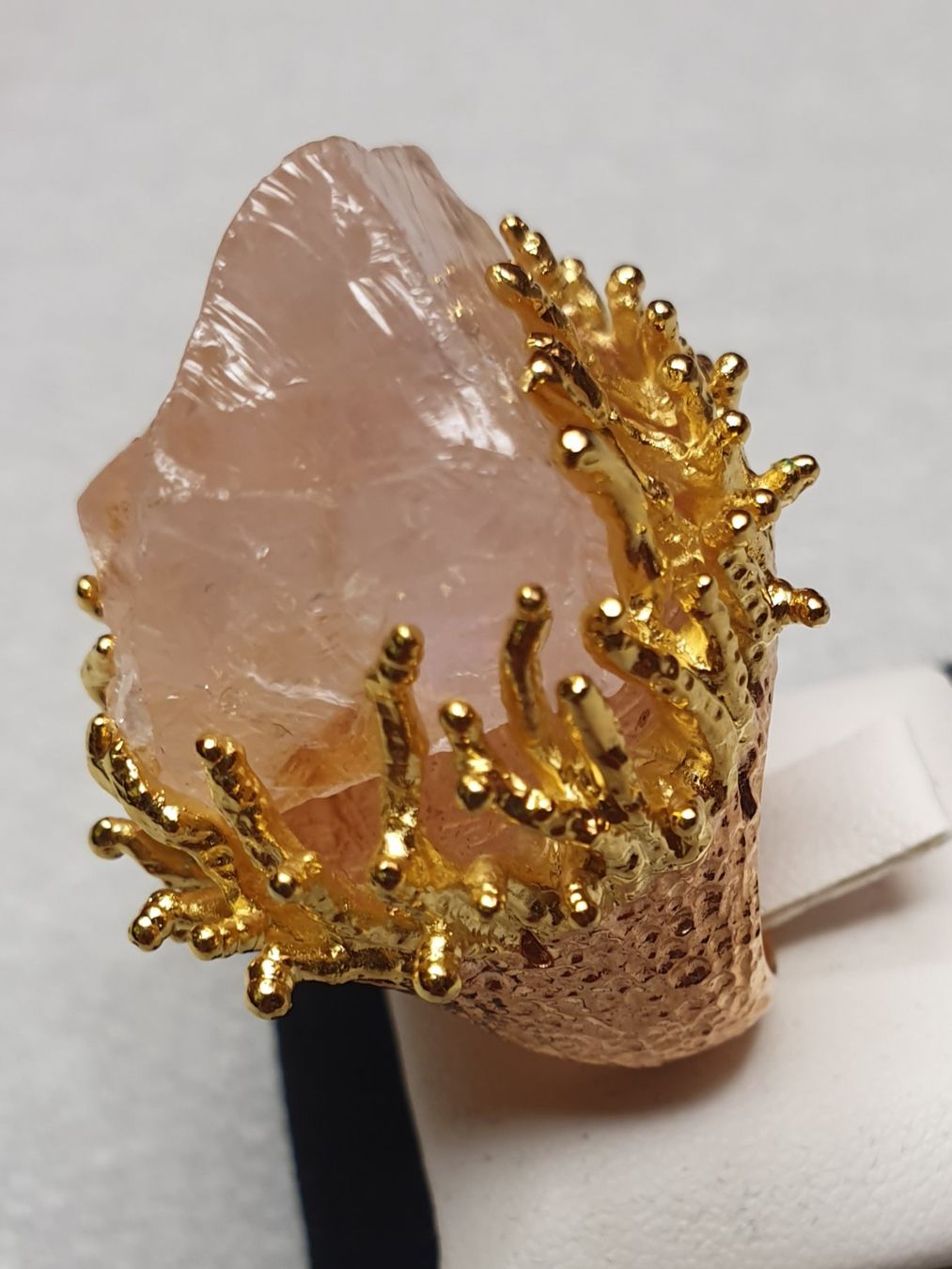 Anelli: Ring rosequarz roh Goldfarbene Fassung – Nuovo (secondo la descrizione) da Zürich venduto da Bieter04 3