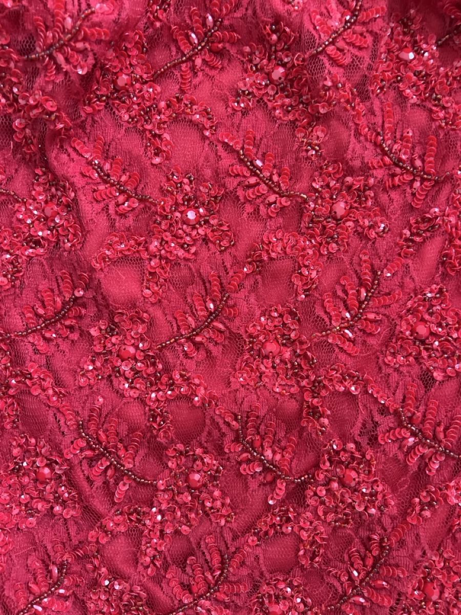 Top: Rotes Spitzenoberteil, Grösse 40/42 - festlich & elegant – Nuovo (secondo la descrizione) da Uetikon am See venduto da Sarahm76 2