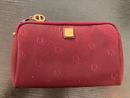 Pochette trucchi Christian Dior vintage - jacquard bordeaux