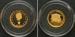 GHANA 500 Sika 2002 PHÖNIZISCHES SCHIFF Gold 1/25 oz PP
