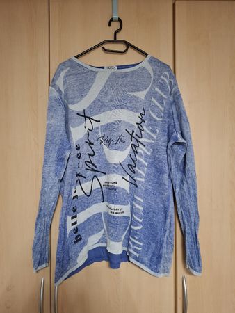 Feinstrickpullover Gr. 44-46/XXL, Soccx, weiss-blau
