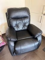 Fauteuil relax en cuir noir LIPO Mario - Très confortable