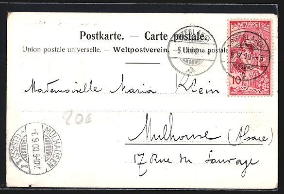 Cartoline postali: Interlaken, Ältestes Haus, Ortspartie,  – Usato da Berlin venduto da bartko-reher 1