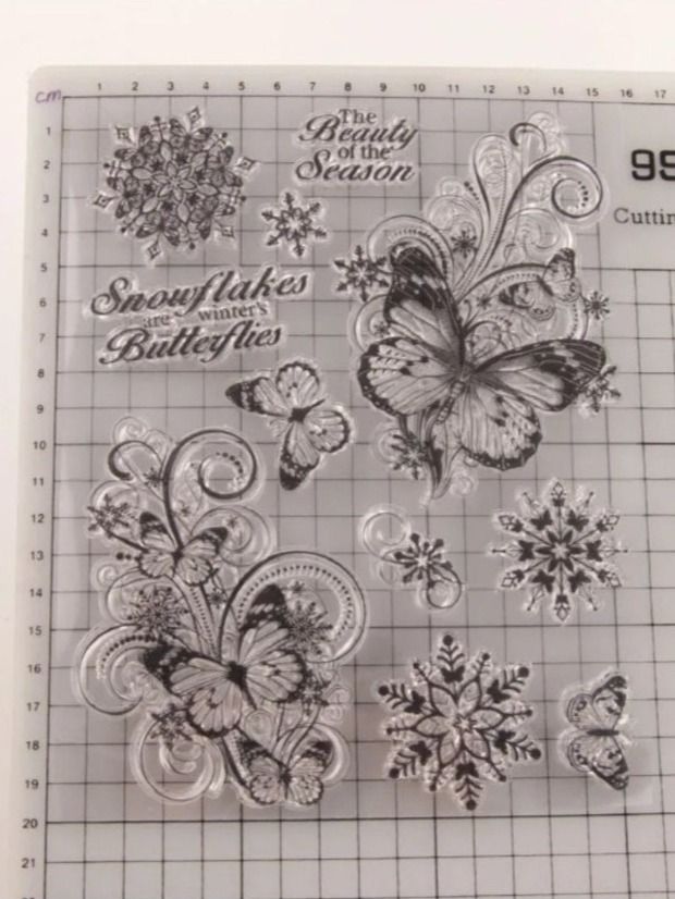 Timbri: Silikonstempel Nr.557, Schmetterlinge – Nuovo e nell'imballaggio originale da Gretzenbach venduto da Fliegepilz56 2