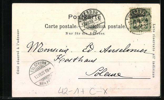 Cartes postales: Litho Yverdon, Tir Cantonal 1899, Le Cha – D'occasion à Berlin par bartko-reher 1