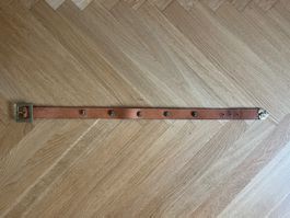 En Soie Ledergürtel Gr. 75 – Braun mit Ziernieten
