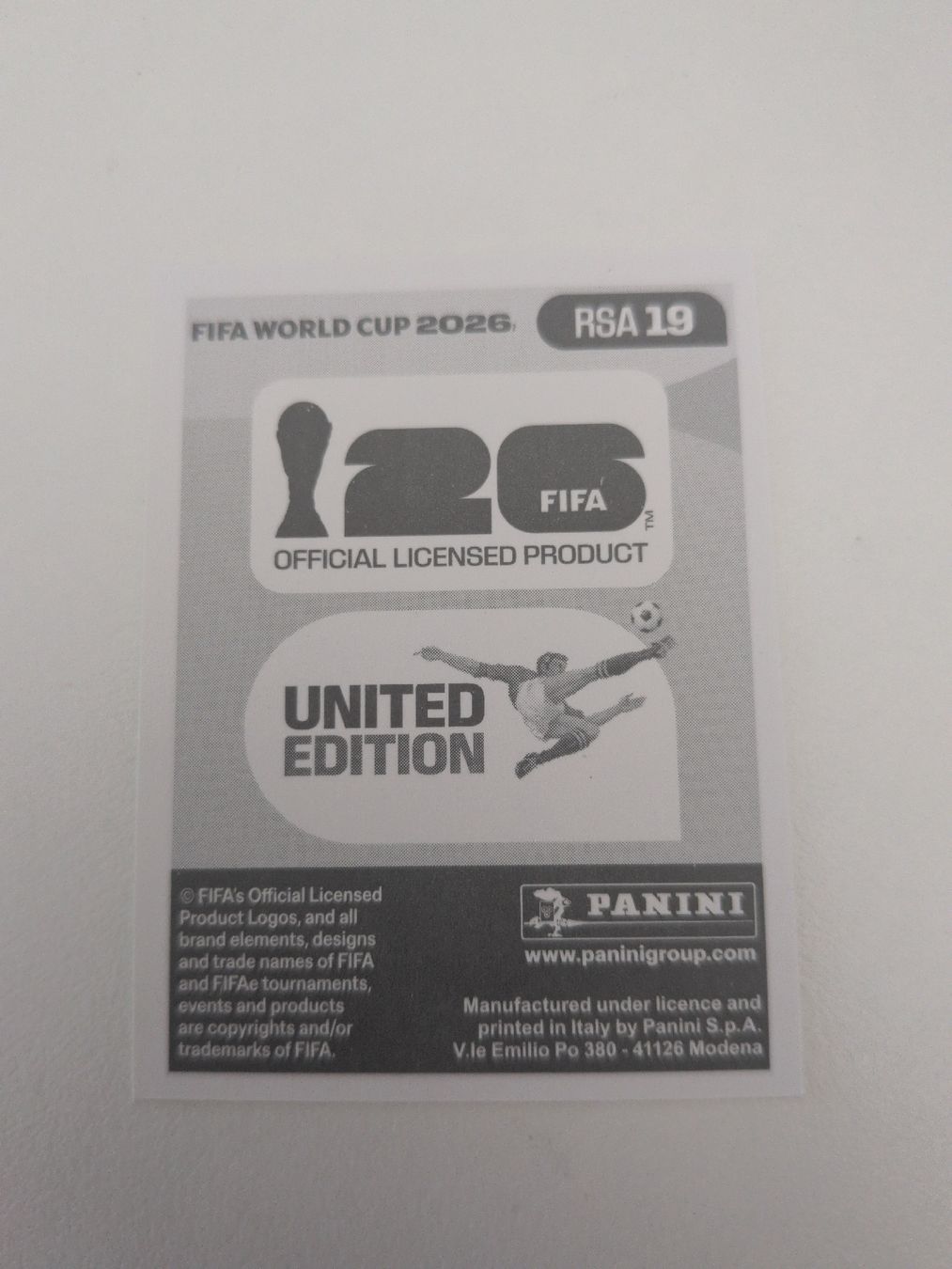 Panini Cartes à collectionner: RSA 19 – D'occasion à Wermatswil par oo8 1