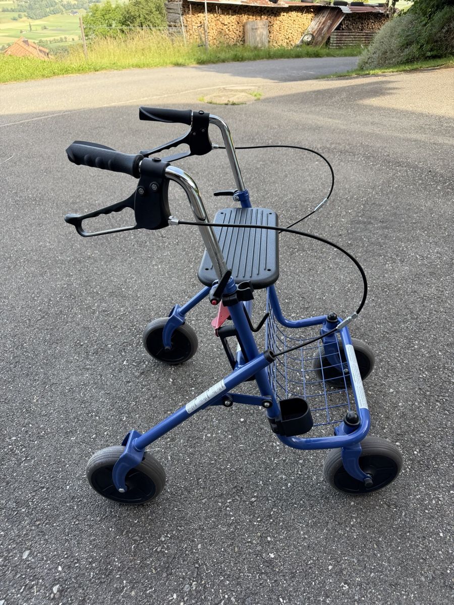 Ausili per la deambulazione: Blauer Rollator mit Sitz und Einkaufskorb, Top Zustand! – Nuovo (secondo la descrizione) da Rümligen venduto da wut_hft8 2