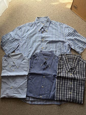 Set von 4 Einhorn Kurzarm Hemden, Herren, Gr. 39, kariert