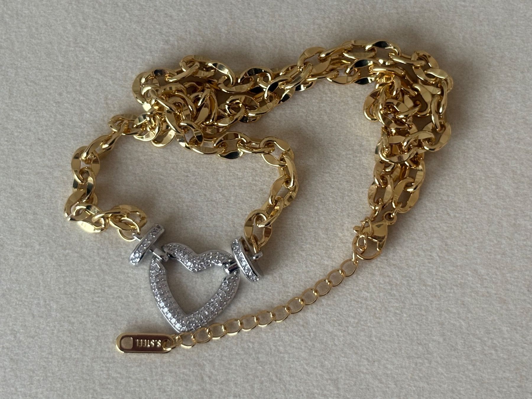 Catenine: Luxus Elegante Edelsthal Kette Farbe : Gold/ Silber – Nuovo (secondo la descrizione) da Biel-Bienne venduto da Roserosse13 1