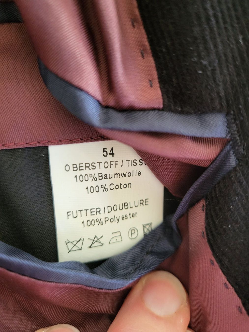 Giacche: Schwarzes Cord-Jackett, Herbst-Look, Grösse 54 – Usato da Rünenberg venduto da Bille77 4