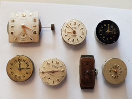 Divers mouvements de montres