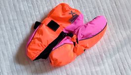 Kinder Fäustlinge orange pink Grösse 110/116 gebraucht