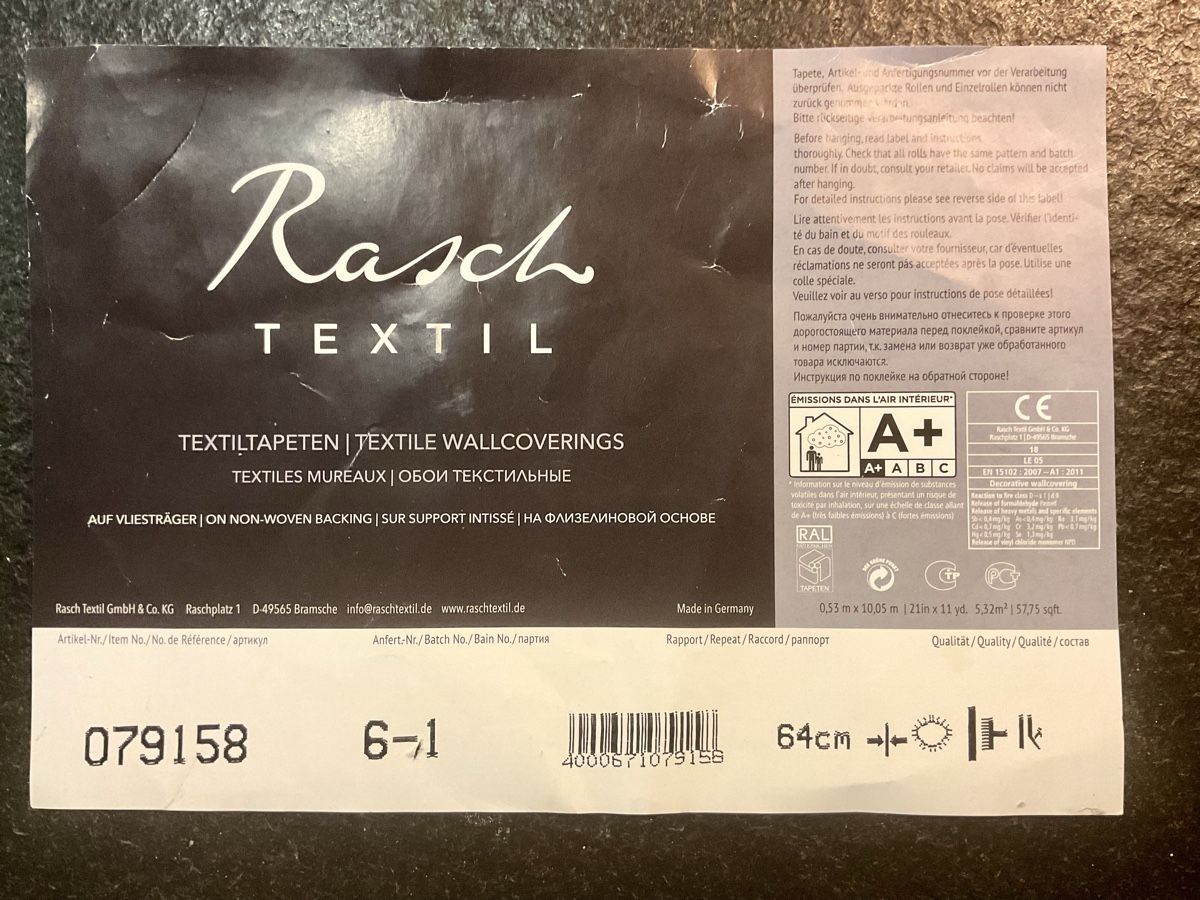Tapeten: Rasch Textiltapete - 10 Rollen – Neu und originalverpackt aus Fribourg von SL1966 4