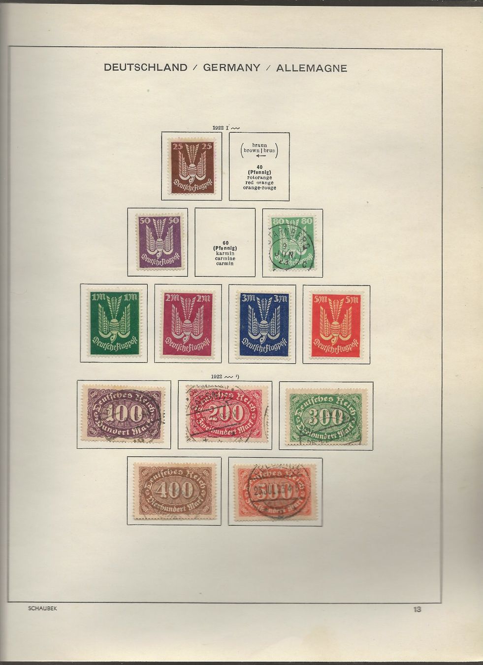 Tutti i francobolli: Marken Deutschland 1920 bis 1923 – Usato da Au ZH venduto da xelagreb01 6