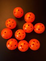 1-100x Hohle Bälle Kinder Training Golf Unihockey - Orange