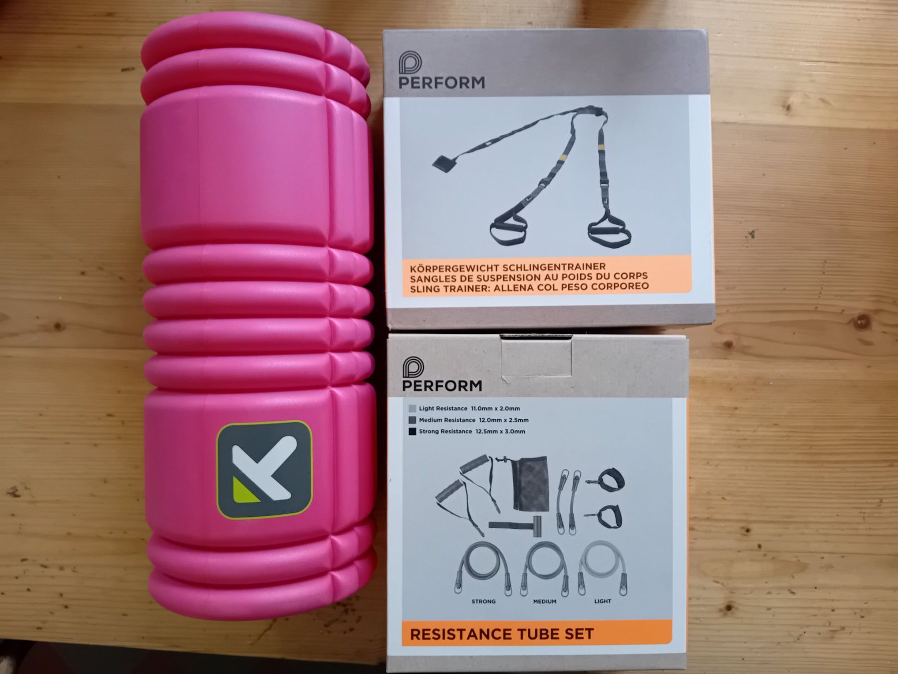 Hometrainer: Resistance tube set + sangles + foam roller NEUFS – Neu und originalverpackt aus Lobsigen von mic_86ms