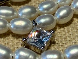 Baby Süsswasser Perlen & Swarovski Perlenkette Collier Neu