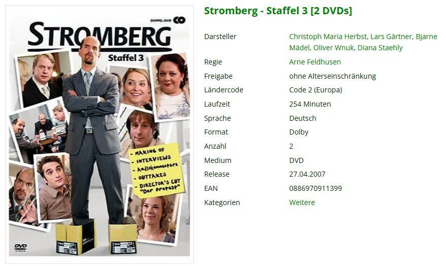 Tutti i DVDs: Stromberg - Staffel 3 [2 DVDs] – Usato da Buchrain venduto da Sssschaller