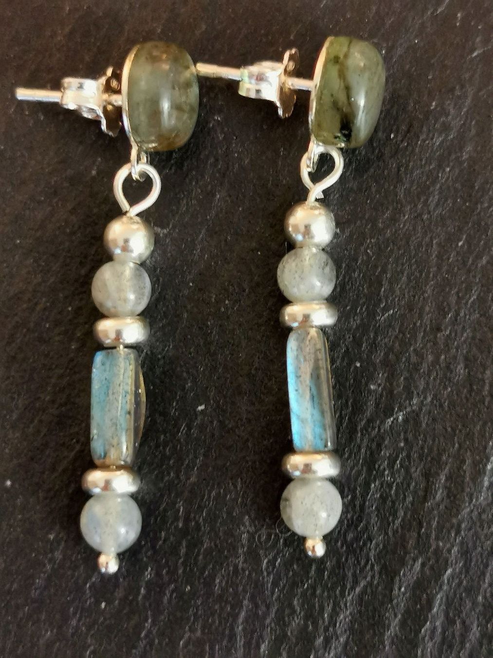 Orecchini pendenti & Orecchini a lobo: Boucles d'oreilles Argent 925 et Labradorites – Nuovo e nell'imballaggio originale da Veyrier venduto da Leilazizou