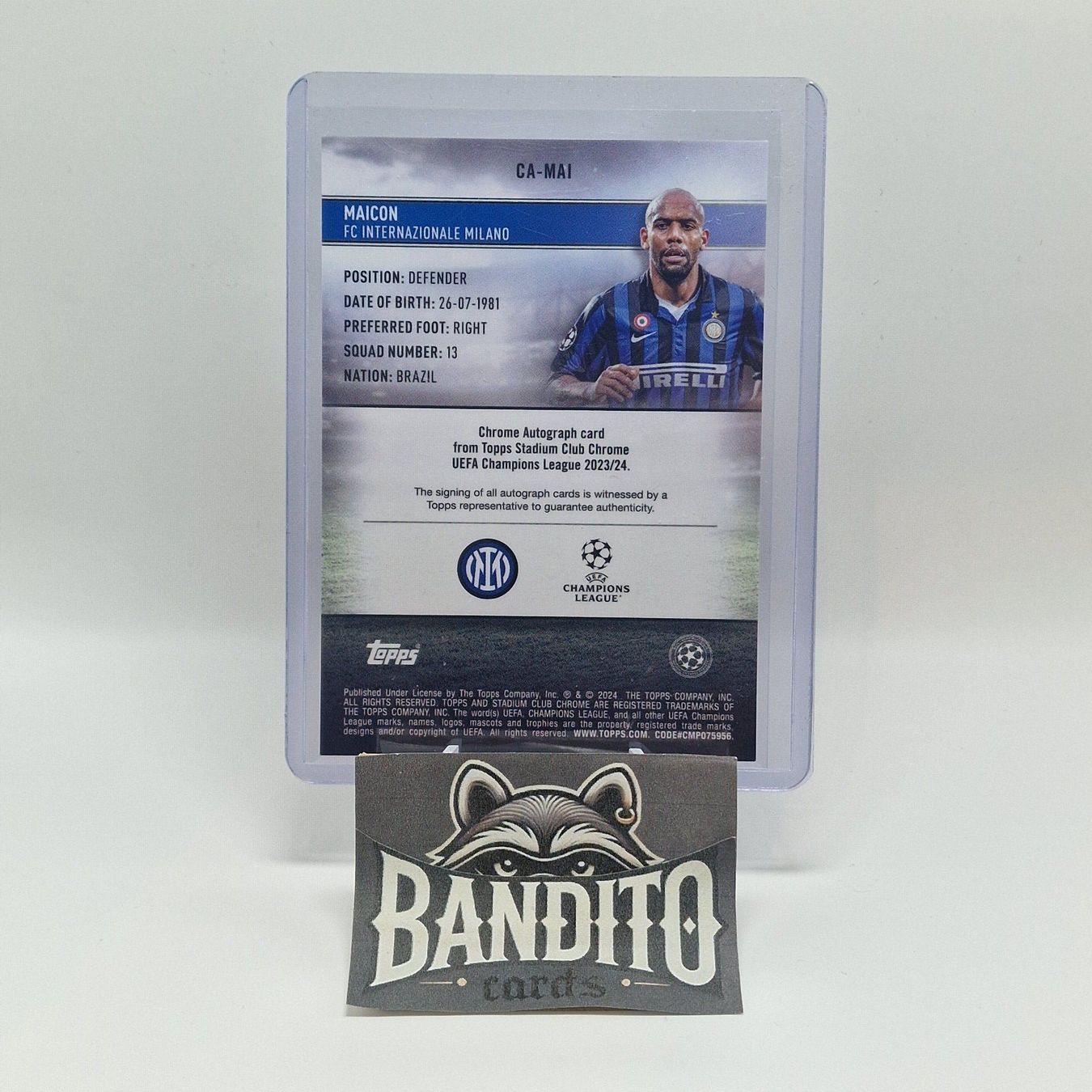 Topps Carte collezionabili: 2023-24 Topps Stadium Chrome Maicon auto /75 Inter – Usato da Liebefeld venduto da Banditocards 1
