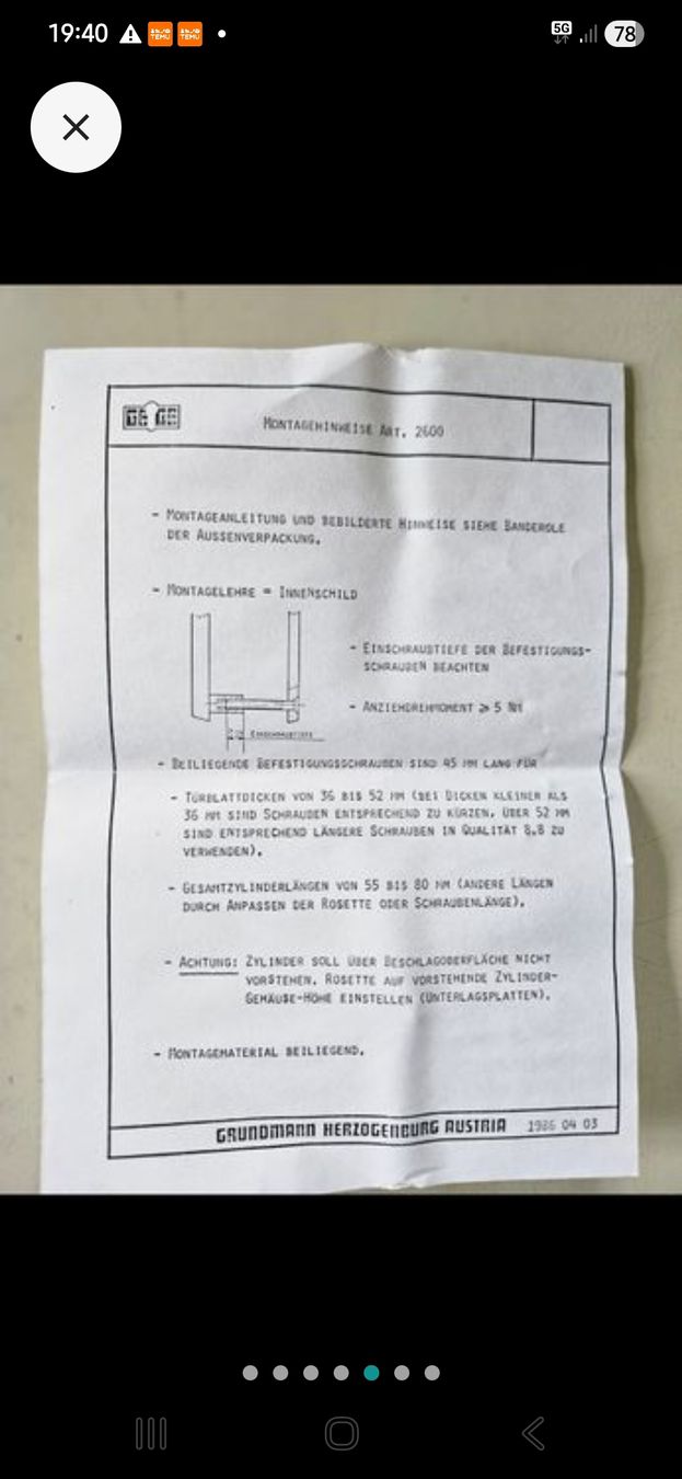 Eisenwaren: Türgriff Garnitur Messing-Optik, neu & originalverpackt – Neu (gemäss Beschreibung) aus Oberburg von znas 2