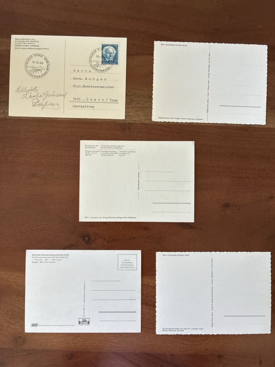 Cartes postales: 10 Ansichtskarten Schweiz von Bahnen diverse  – D'occasion à Oftringen par Cla.vD.74 3