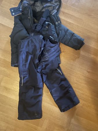 Skianzug Kinder dunkelblau Jacke und Hose guter Zustand